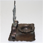 Metal Plump Golfer Ash Tray with Flag