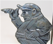 Metal Plump Golfer Ash Tray with Flag