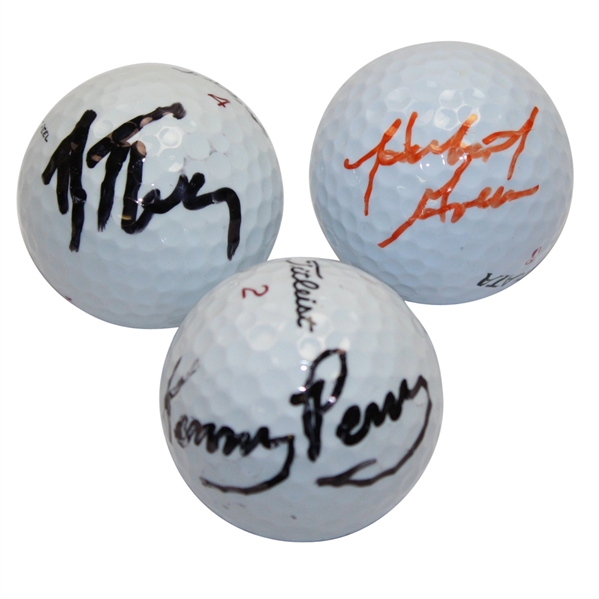 Kenny Perry, Hubert Green, & Bob Tway Signed Golf Balls JSA ALOA