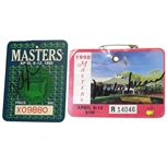 Fred Couples & Mark OMeara Signed Masters Badges - Winning Years JSA ALOA