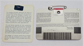 Fred Couples & Mark O'Meara Signed Masters Badges - Winning Years JSA ALOA