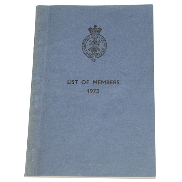 Royal & Ancient St. Andrews 1972-1973 Member Directory