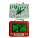Bernhard Langer Signed 1985 & 1993 Masters Badges JSA ALOA