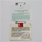 Bernhard Langer Signed 1985 & 1993 Masters Badges JSA ALOA