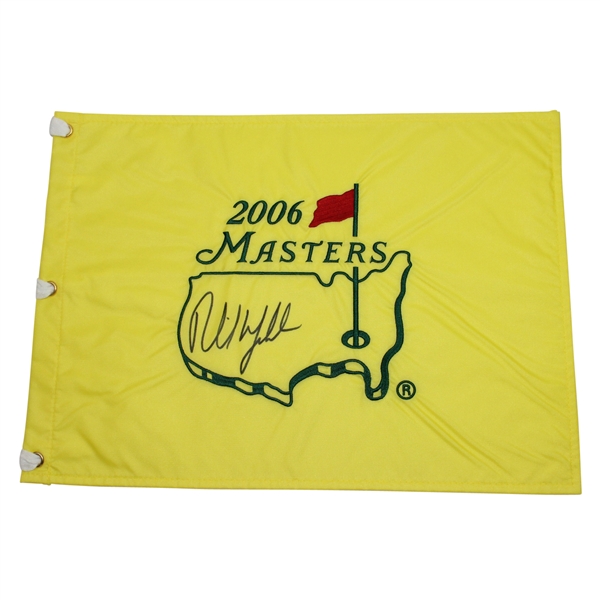 Phil Mickelson Signed 2006 Masters Embroidered Flag JSA ALOA