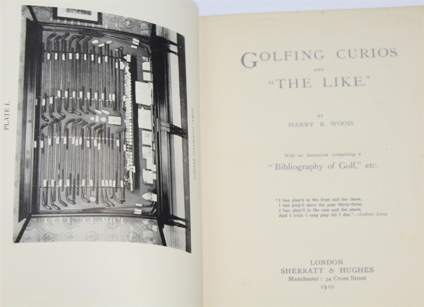 1910 'Golfing Curios and The Like' Signed by Author Harry B. Wood JSA ALOA
