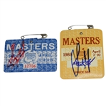Two Signed Masters Badges - Fuzzy Zoeller 1979 & Sandy Lyle 1988 JSA ALOA