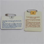 Two Signed Masters Badges - Fuzzy Zoeller 1979 & Sandy Lyle 1988 JSA ALOA