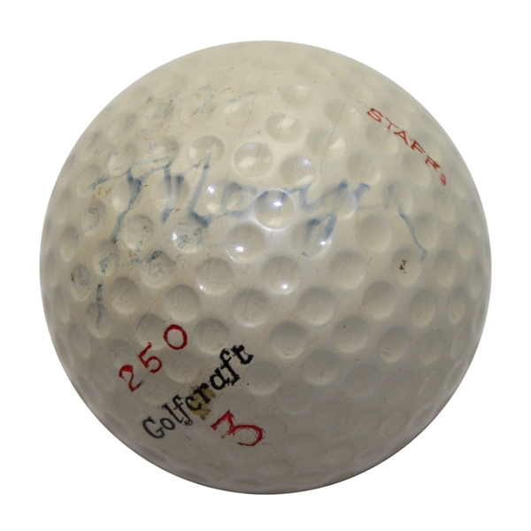 Dick Mayer 1957 US Open Winner @ Inverness Champ. Used Golf Ball-Gifted To Ralph Hutchison