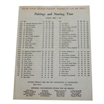 1967 Masters SUNDAY Pairing Sheet - Gay Brewer Winner
