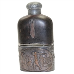 Vintage Leather Flask Depicting The Swing