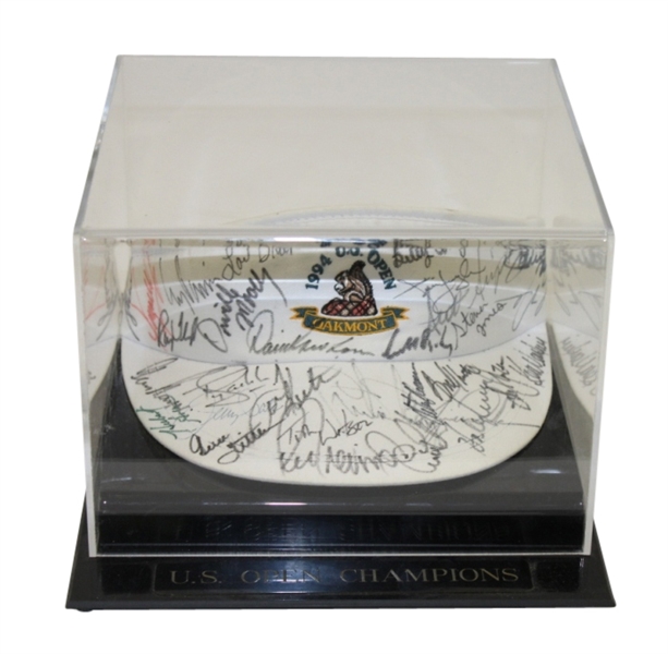 Multi-Signed 1994 US Open at Oakmont Visor with Woods, Stewart, Nelson, and others JSA ALOA