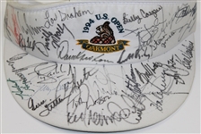 Multi-Signed 1994 US Open at Oakmont Visor with Woods, Stewart, Nelson, and others JSA ALOA