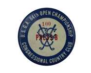 1964 US Open at Congressional CC Press B Badge #100 - Ken Venturi Winner