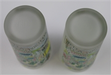 Set of Two Masters Commemorative Catstudio Frosted Glasses
