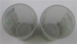 Set of Two Masters Commemorative Catstudio Frosted Glasses