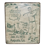 Bobby Jones Wooden Sign 1933 Course Opening