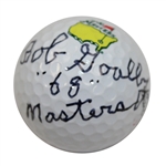 Bob Goalby Signed Masters Logo Golf Ball with Year and Masters Inscription JSA ALOA