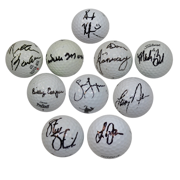 Lot of Ten Signed Golf Balls - Some Multi-Signed JSA ALOA