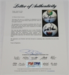 Jack Nicklaus & Arnold Palmer Dual Signed Hall of Fame Logo Golf Ball PSA #V10487