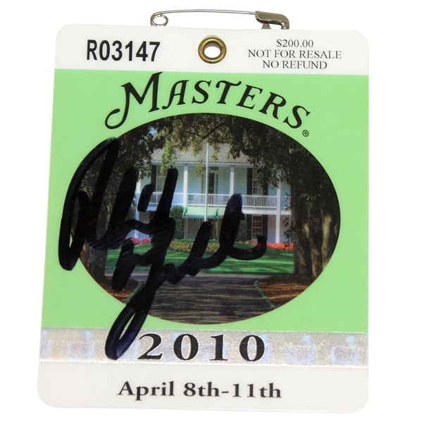 Phil Mickelson Signed 2010 Masters Badge JSA ALOA