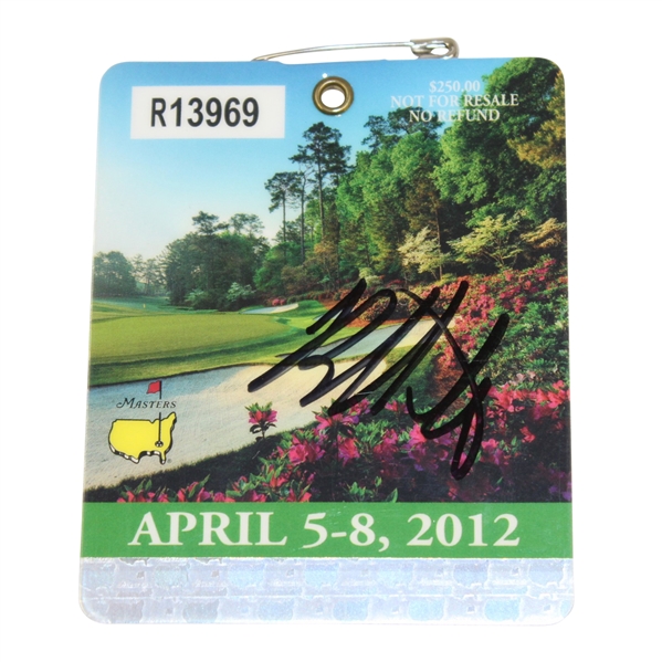 Bubba Watson Signed 2012 Masters Badge JSA ALOA