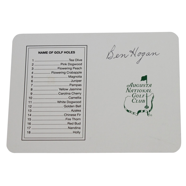 Ben Hogan Signed Augusta National Scorecard PSA/DNA #G11868