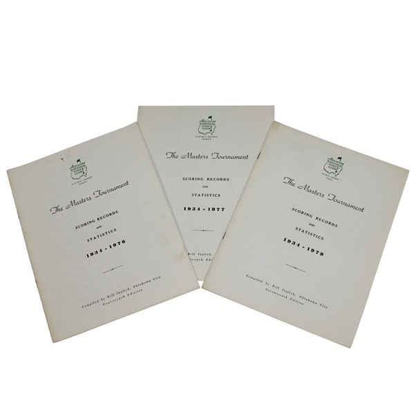 Lot of 3 Masters Tournament Scoring Records & Statistics Booklets - 1976-77, & 1979