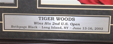 Tiger Woods 2002 US Open at Bethpage Black Display with Ticket & Photo - Framed