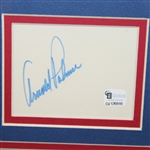 Arnold Palmer Signed 1995 Open at St. Andrews Display with Guide, Photo, and Flag JSA ALOA