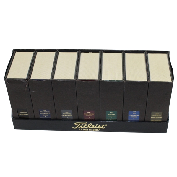 Tiger Woods Titleist Ltd Ed Commemorative Boxes with Balls - First 7 Wins