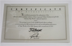 Tiger Woods Titleist Ltd Ed Commemorative Boxes with Balls - First 7 Wins