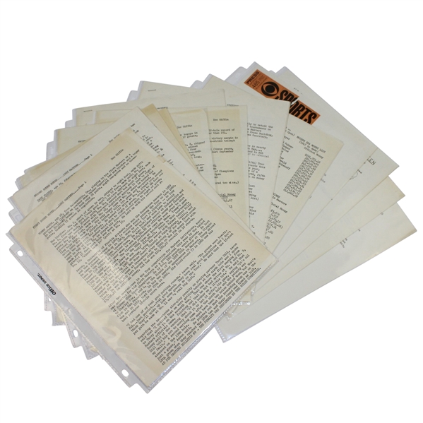 1965 Masters Tournament Notes by Doc Griffin - PGA Press Secretary