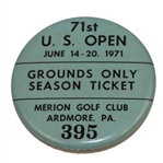 1971 US Open at Merion GC Grounds Ticket #395 - Trevino Victory
