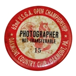 1962 US Open at Oakmont CC Photographer Badge #15 - Nicklaus First Major Victory