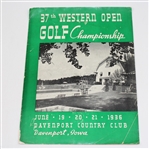 1936 Western Open at Davenport CC Program & Sunday Pairing Sheet - Ralph Guldahl Win