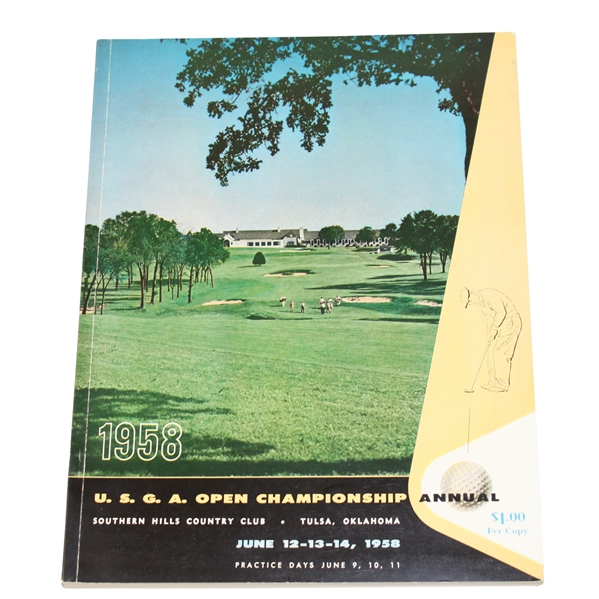 1958 US Open at Southern Hills CC Program - Tommy Bolt Winner