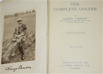 Harry Vardon Signed with Long Inscription 'The Complete Golfer' Book JSA ALOA