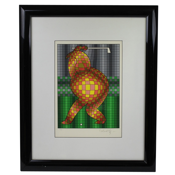 Ltd Ed Victor Vasarely Serigraph 1989 Golfer Art Piece #230/300 - Signed