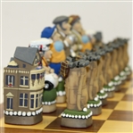 Hand Painted Old Golfers vs. New Golfers Themed Chess Set - 23 x 23