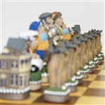 Hand Painted Old Golfers vs. New Golfers Themed Chess Set - 23 x 23