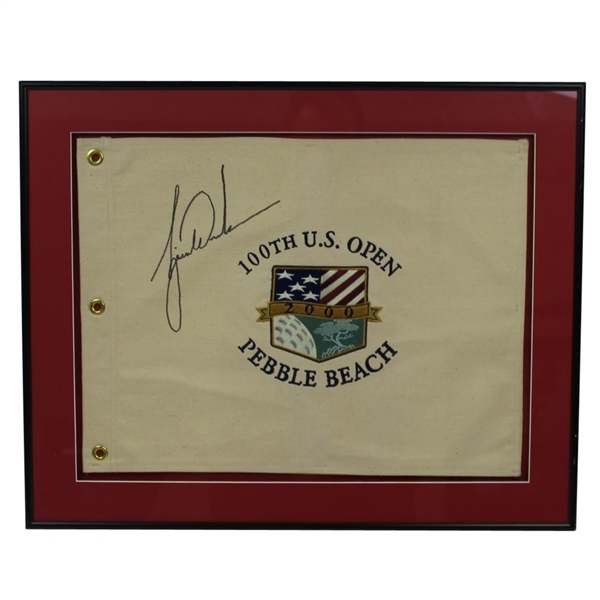 Tiger Woods Signed 2000 US Open Embroidered Canvas Flag JSA ALOA
