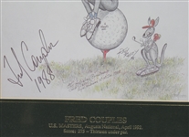 Four Signed Ltd Ed Caricatures - 1992 Grand Slam Winners - Couples, Kite, Faldo, & Price JSA ALOA