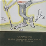 Four Signed Ltd Ed Caricatures - 1992 Grand Slam Winners - Couples, Kite, Faldo, & Price JSA ALOA