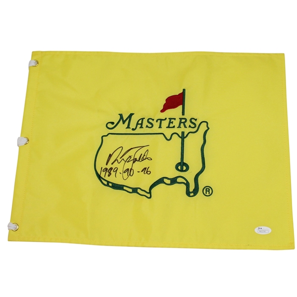 Nick Faldo Signed Masters Undated Embroidered Flag - Winning Years Inscription JSA #N52330