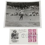 Jack Fleck Signed Cachet with 1955 US Open Playoff Wire Photo JSA ALOA