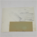 Jack Fleck Signed Cachet with 1955 US Open Playoff Wire Photo JSA ALOA
