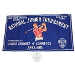 1950 National Junior Amateur Tournament Felt Poster/Pennant with Official Pinback