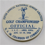 1950 National Junior Amateur Tournament Felt Poster/Pennant with Official Pinback