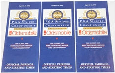 Jack Nicklaus Signed 1992 Seniors PGA Program with Ticket, Pairings, and Pinback JSA ALOA